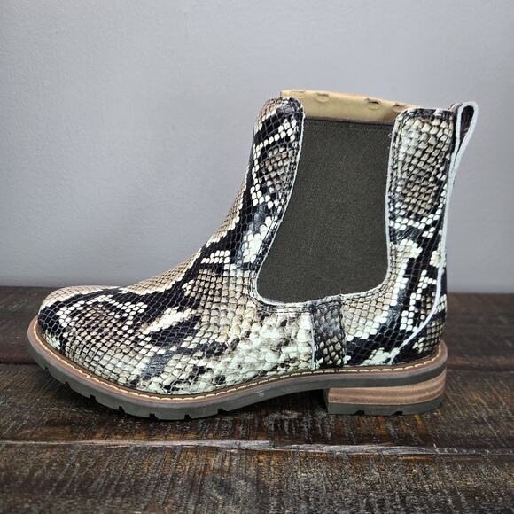 NEW Ariat Wexford Womens Size 6.5 B Medium Chelsea Boots Brown Snake Print - Picture 7 of 10